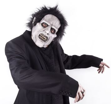Maska zombie s vlasy -  Halloween