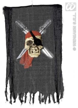 Vlajka pirátská lebka zkřížené hnáty