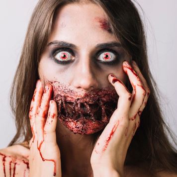 Kontaktní čočky - červené - Bloody - krvavá Mary - Halloween