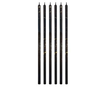 Narozeninové svíčky černé - 16,5 cm - 6 ks