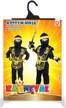 Dětský kostým Ninja žlutý vel.S