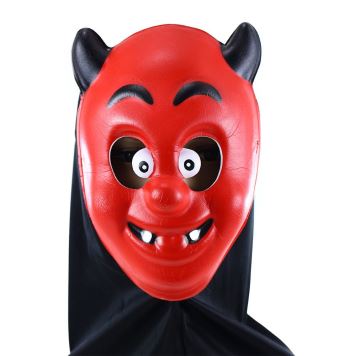 Maska čert - ďábel dětská s šátkem - Vánoce