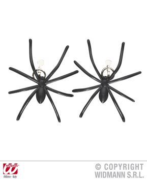 Náušnice pavouci černí - čarodějnice - Halloween - 2 ks