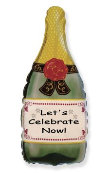 Balón foliový Láhev šampaňského - Champagne - Silvestr - HAPPY NEW YEAR - 82 cm