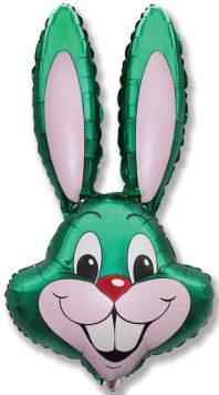 Balón foliový zajíc - zelený - farma - Velikonoce - 60cm