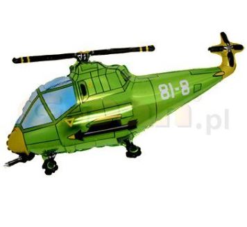 Balón foliový Helikoptéra - vrtulník - zelená  60 cm