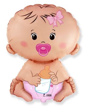 Balón foliový Miminko - holka - holčička - Baby shower - 60 cm