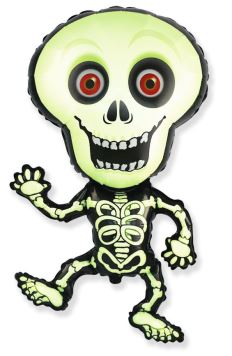 Balón foliový Skeleton - Kostra - kostlivec - 82 cm - Halloween - černo-zelený