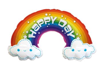Balón foliový Rainbow - Duha Happy Day - 90 cm