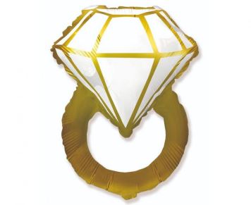 Balón foliový svatební prsten - prstýnek zlatý 80 cm - Rozlučka se svobodou