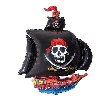 Balón foliový 35 cm  piráti černé (NELZE PLNIT HELIEM)