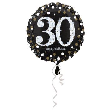 Balón foliový 30 let - Happy birthday - narozeniny - 43 cm
