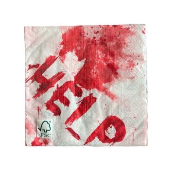 Ubrousky - Krvavé otisky - krev - Halloween 33 x 33 cm - 20 ks