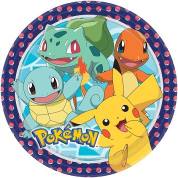Papírové talíře Pokémon - 23 cm - 8 ks