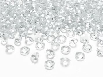 Bezbarvé diamantové konfety na stůl - svatba - 100 ks