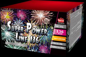 Ohňostroj - BATERIE VÝMETNIC SUPER POWER LINE 136 RAN 2/1 - multikalibr