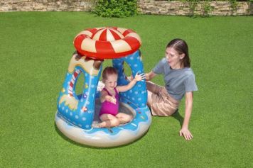 Nafukovací dětský bazén - brouzdaliště se stříškou - 91 x 91 x 89 cm