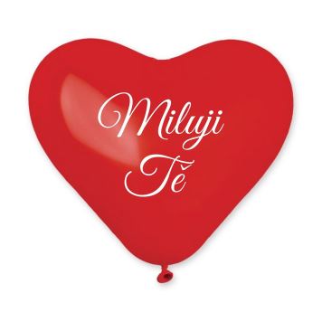Balónek srdce červené 25 cm - MILUJI TĚ - 1 ks - Valentýn