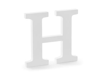Dřevěné písmeno "H" - bílé, 21 x 20 cm