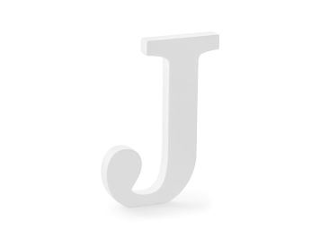 Dřevěné písmeno "J" - bílé, 14,5 x 20 cm