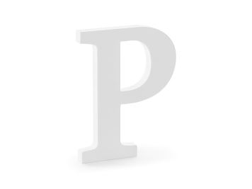 Dřevěné písmeno "P" - bílé, 15,5 x 20 cm