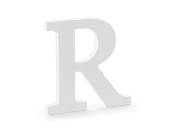 Dřevěné písmeno "R" - bílé, 19,5 x 20 cm