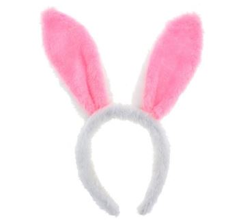 Čelenka králík plyšové uši - růžová