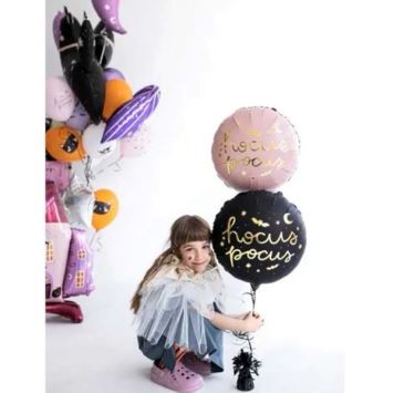 Foliový balónek Hocus pocus - růžový - Halloween - Čarodějnice - 45 cm