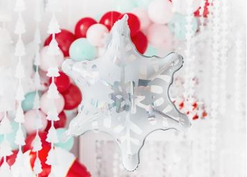 Balón foliový sněhová Vločka - Vánoce - 60 cm