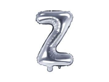 Balón foliový písmeno "Z", 35cm, STŘÍBRNÝ (NELZE PLNIT HELIEM)