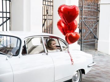 Foliový balón srdce červené - Svatba - Valentýn - 45 cm