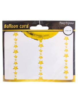 Dekorační stuha - závěs na balónky hvězdy - zlaté - 2 m - 1 ks