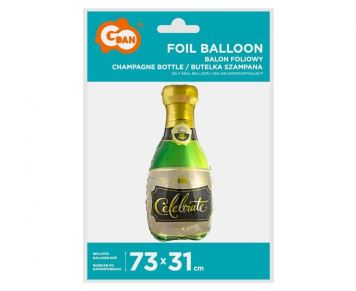 Balón foliový láhev šampaňské - Champagne - Silvestr/HAPPY NEW YEAR - 72 cm