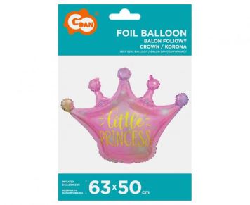 Balón foliový Růžová korunka - Little Princess - 60cm