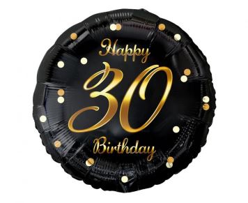 Balón foliový 30 let - Happy birthday - narozeniny - 45 cm