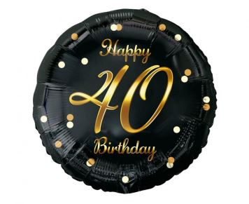 Balón foliový 40 let - Happy birthday - narozeniny - 45 cm