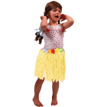 Havajská sukně dětská 30 cm - žlutá - Hawaii