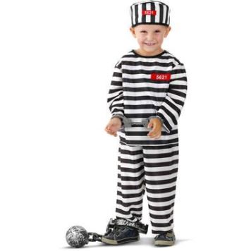 Dětský kostým vězeň - trestanec - zločinec - 3-5 let, vel. 98-116 cm