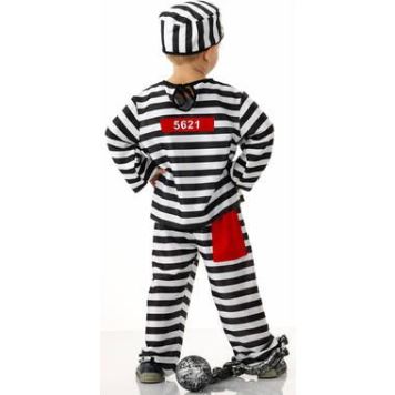 Dětský kostým vězeň - trestanec - zločinec - 6-8 let, vel. 116-134 cm