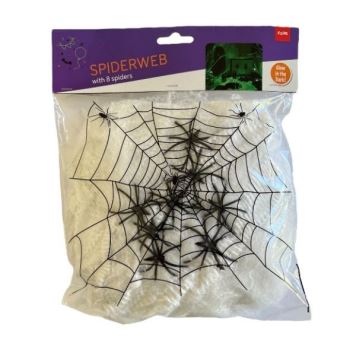 Svítící pavučina s pavouky - HALLOWEEN - 100 g + 5 pavouků