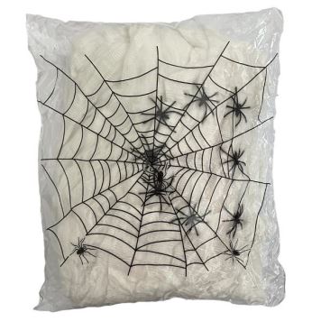 Svítící pavučina s pavouky - HALLOWEEN -  500 g + 8 pavouků