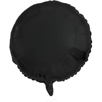 Balón foliový kulatý - matný černý  - 45 cm