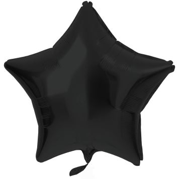 Balón foliový hvězda - matná černá - 48 cm