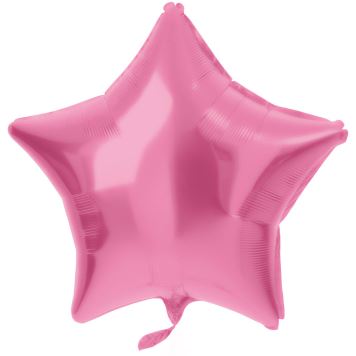 Balón foliový hvězda - metalická růžová - 48 cm
