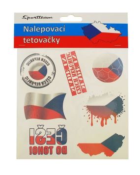 Tetování vlajky ČR - hokej - fanoušek ČR - 7 ks