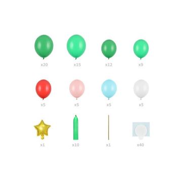 Sada balónků - Vánoční stromeček  - 65 ks - 65x161 cm