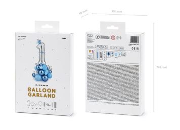 Sada balónků 1. narozeniny kluk - modrá 90 x 140 cm - 45 ks