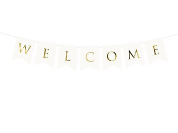 Girlanda Welcome / Vítejte bílá 15 x 95 cm