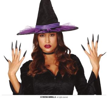 Nehty čarodějnice černé - Halloween - 10 ks