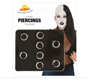 Sada falešných piercingových kroužků - piercing - 8 ks